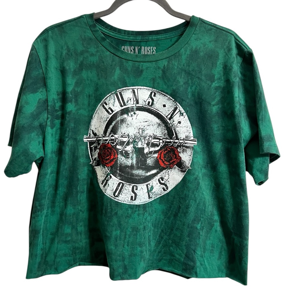 Guns N’ Roses Women’s Cropped Tie Dye Band Graphic Tee